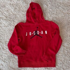 Jordan Kids Red Hoodie with Iconic Logo